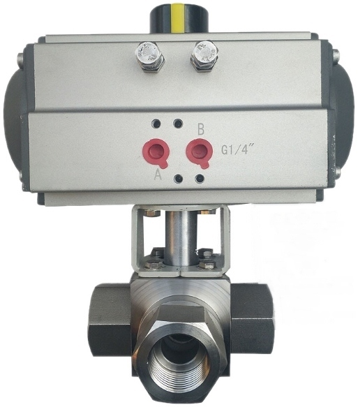 Q614F Q615F氣動內(nèi)螺紋三通球閥（L型切換用、T型分流合流用）